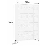 Armário Roupeiro de Aço c/ 16 Portas Pequenas - 1,96x1,23x0,36m - 10908