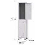 Armário Roupeiro de Aço c/ 02 Portas Grandes - 1,96x0,33x0,35m - 10901
