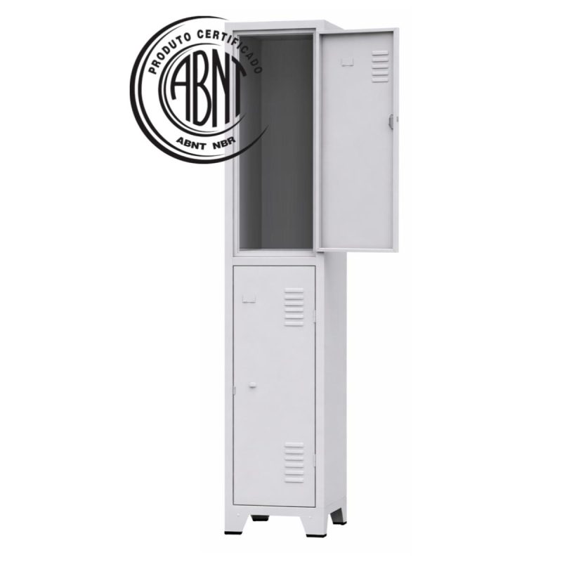 Armário Roupeiro de Aço c/ 02 Portas Grandes - 1,96x0,33x0,35m - 10901