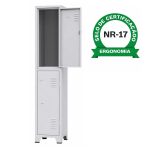 Armário Roupeiro de Aço c/ 02 Portas Grandes - 1,96x0,33x0,35m - 10901