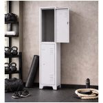 Armário Roupeiro de Aço c/ 02 Portas Grandes - 1,96x0,33x0,35m - 10901