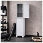 Armário Roupeiro de Aço c/ 02 Portas Grandes c/ Divisória - 1,96x0,33x0,36m - 10901