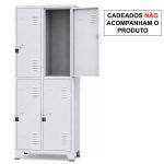 Armário Roupeiro de Aço c/ 04 Portas Grandes - 1,96x0,63x0,36m - 10902