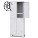 Armário Roupeiro de Aço c/ 04 Portas Grandes c/ divisória - 1,96x0,63x0,36m - 10992