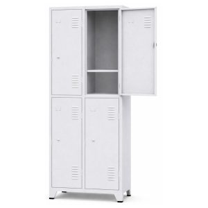 Armário Roupeiro de Aço c/ 04 Portas Grandes c/ divisória - 1,96x0,63x0,36m - 10992