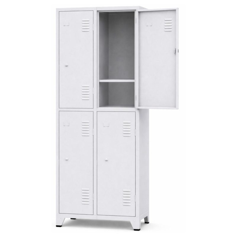 Armário Roupeiro de Aço c/ 04 Portas Grandes c/ divisória - 1,96x0,63x0,36m - 10992