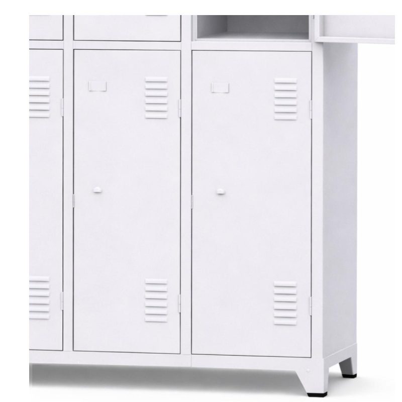 Armário Roupeiro de Aço c/ 06 Portas Grandes com Divisória  - 1,96x0,93x0,36m - 10993