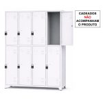 Armário Roupeiro de Aço c/ 08 Portas Grandes - 1,96x1,23x0,36m - 10904