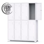 Armário Roupeiro de Aço c/ 08 Portas Grandes - 1,96x1,23x0,36m - 10904