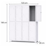 Armário Roupeiro de Aço c/ 08 Portas Grandes - 1,96x1,23x0,36m - 10904