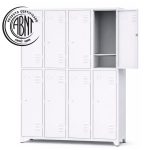Armário Roupeiro de Aço c/ 08 Portas Grandes c/ Divisórias - 1,96x1,23x0,36m - 10994