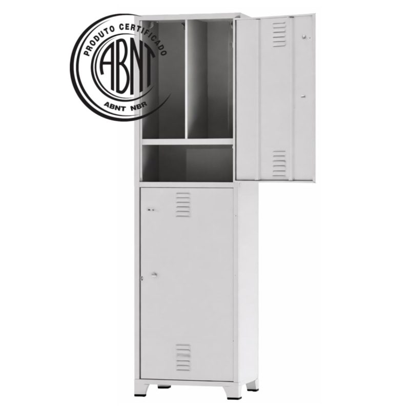 Armário Roupeiro de Aço Insalubre c/ 02 Portas - 1,96x0,50x0,41m - 10921