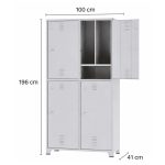 Armário Roupeiro de Aço Insalubre c/ 04 Portas - 1,96x1,00x0,41m - 10922