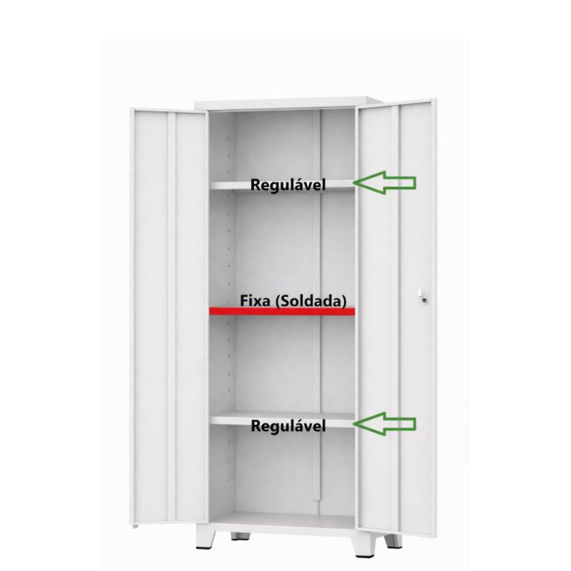 Armário de Aço Multiuso PA-75 - 1,66x0,75x0,35m - Cinza - 17320