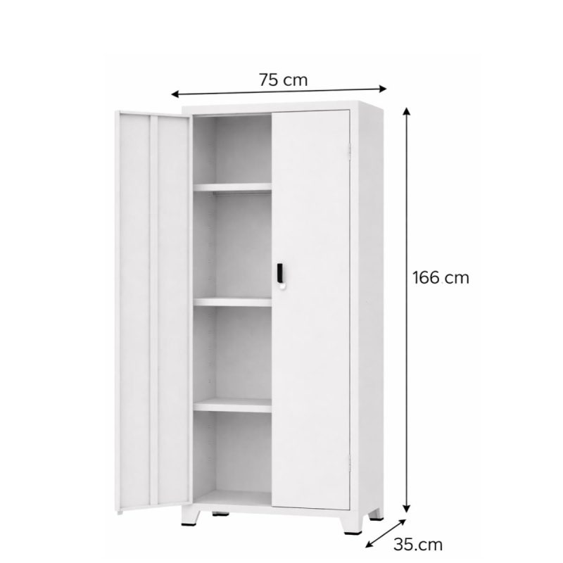 Armário de Aço Multiuso PA-75 - 1,66x0,75x0,35m - Cinza - 17320