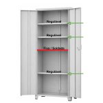 Armário de Aço Multiuso PA-80 - 1,94x0,80x0,40m - Cinza - 17321