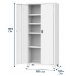 Armário de Aço Multiuso PA-80 - 1,94x0,80x0,40m - Cinza - 17321