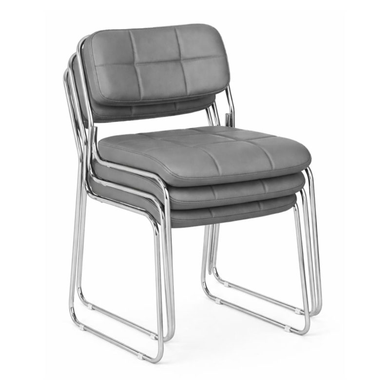 Cadeira Interlocutor Estofada Denver - Cor Cinza Escuro - 34409