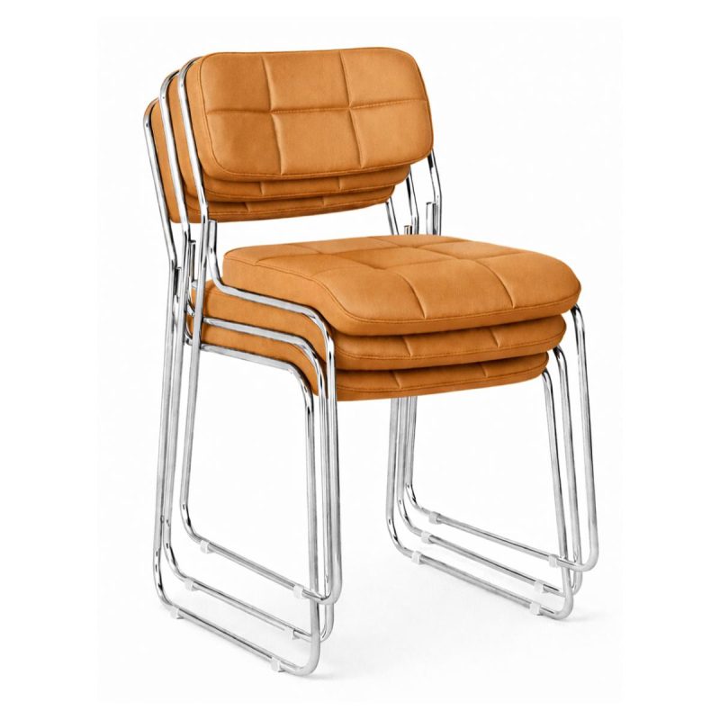 Cadeira Interlocutor Estofada Denver - Cor Caramelo - 34410