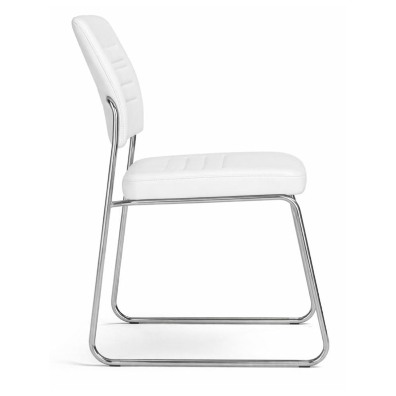 Cadeira Interlocutor Estofada RIVER - Cor BRANCA - 48106