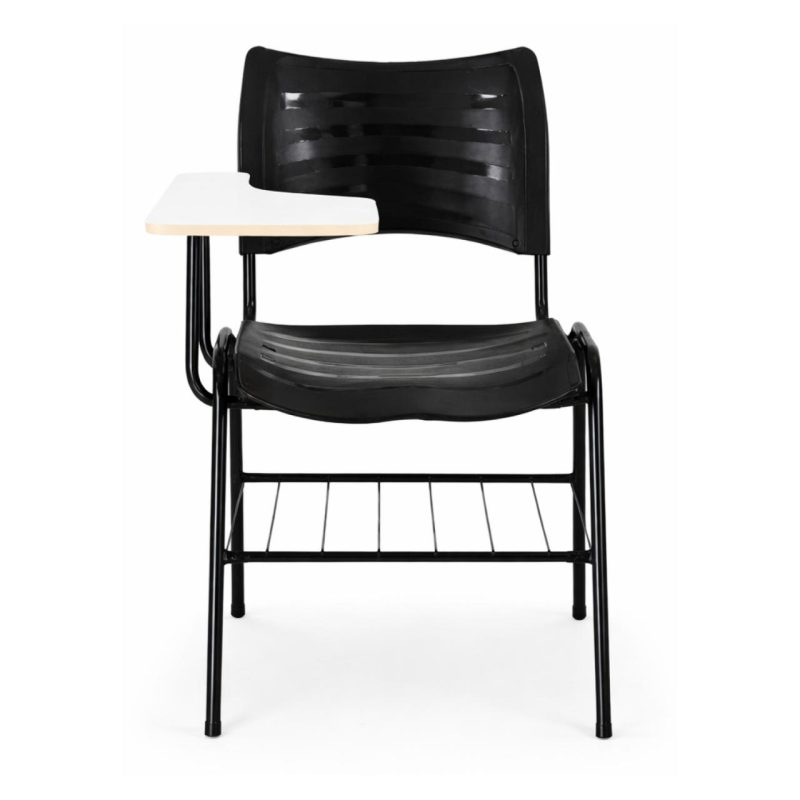 Cadeira Universitária Plástica Prancheta MDF - COR PRETO - MRPLAST - 34014