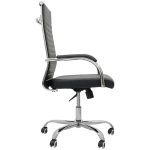 Cadeiras Escritório Cadeira de Escritório Presidente LONDON Giratória - Base Cromada - Corino Preto - 31089