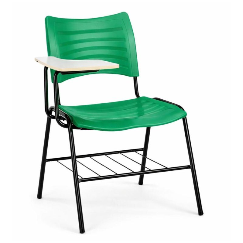 Cadeira Universitária Plástica Prancheta MDF - COR VERDE - MRPLAST - 34012