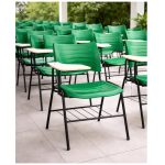 Cadeira Universitária Plástica Prancheta MDF - COR VERDE - MRPLAST - 34012