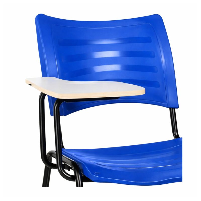 Cadeira Universitária Plástica Prancheta MDF - COR AZUL - MRPLAST - 34013