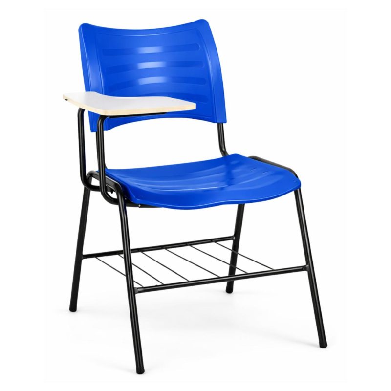 Cadeira Universitária Plástica Prancheta MDF - COR AZUL - MRPLAST - 34013