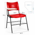 Cadeira Universitária Plástica Prancheta MDF - COR VERMELHO - MRPLAST - 34011