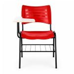 Cadeira Universitária Plástica Prancheta MDF - COR VERMELHO - MRPLAST - 34011