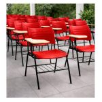 Cadeira Universitária Plástica Prancheta MDF - COR VERMELHO - MRPLAST - 34011