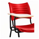 Cadeira Universitária Plástica Prancheta MDF - COR VERMELHO - MRPLAST - 34011