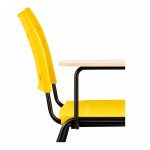 Cadeira Universitária Plástica Prancheta MDF - COR AMARELO - MRPLAST - 34010