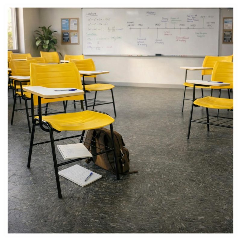 Cadeira Universitária Plástica Prancheta MDF - COR AMARELO - MRPLAST - 34010