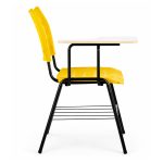 Cadeira Universitária Plástica Prancheta MDF - COR AMARELO - MRPLAST - 34010