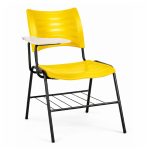 Cadeira Universitária Plástica Prancheta MDF - COR AMARELO - MRPLAST - 34010