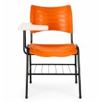 Cadeira Universitária Plástica Prancheta MDF - COR LARANJA - MRPLAST - 34009