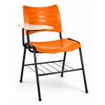 Cadeira Universitária Plástica Prancheta MDF - COR LARANJA - MRPLAST - 34009
