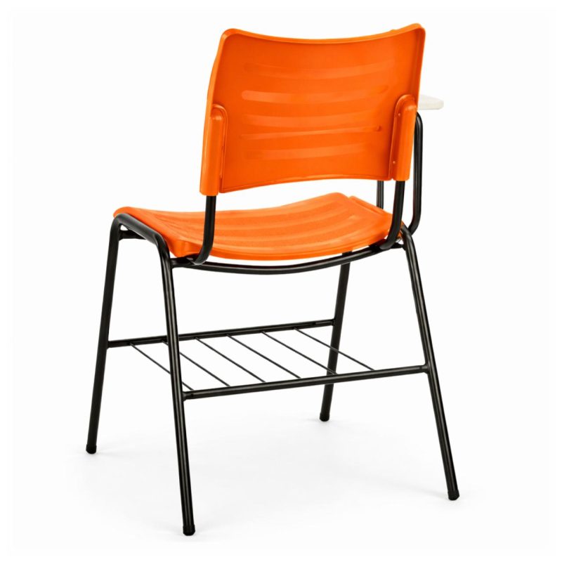 Cadeira Universitária Plástica Prancheta MDF - COR LARANJA - MRPLAST - 34009