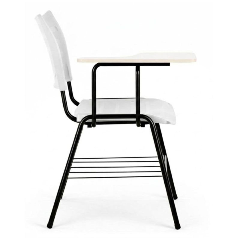 Cadeira Universitária Plástica Prancheta MDF - COR BRANCO - MRPLAST - 34030