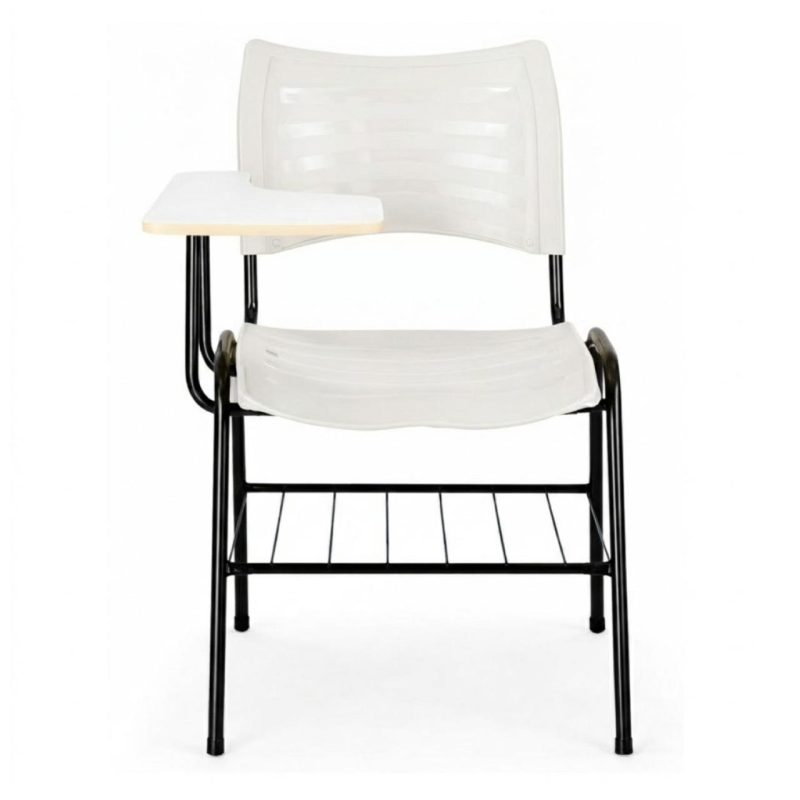 Cadeira Universitária Plástica Prancheta MDF - COR BRANCO - MRPLAST - 34030