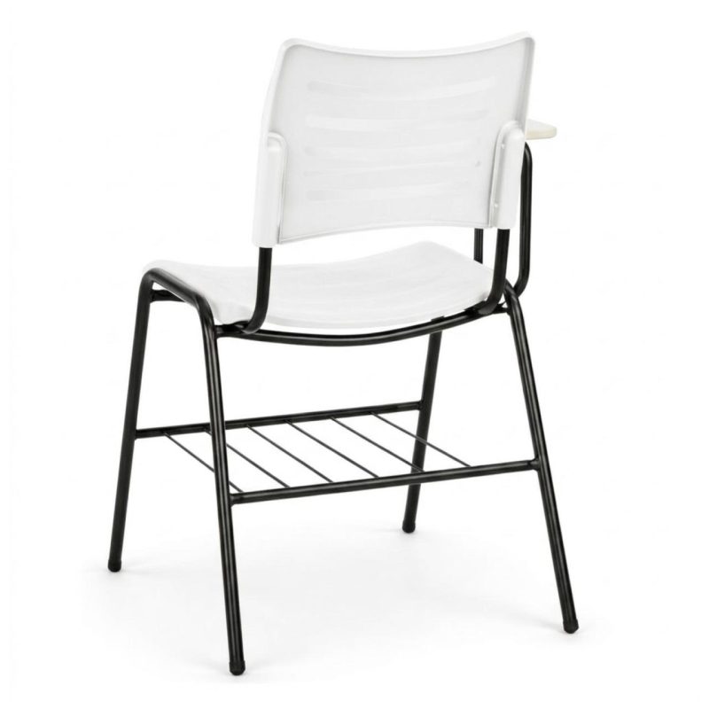 Cadeira Universitária Plástica Prancheta MDF - COR BRANCO - MRPLAST - 34030