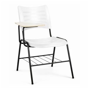 Cadeira Universitária Plástica Prancheta MDF - COR BRANCO - MRPLAST - 34030