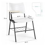 Cadeira Universitária Plástica Prancheta MDF - COR BRANCO - MRPLAST - 34030