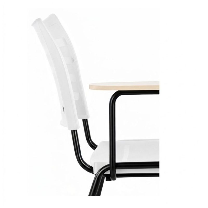 Cadeira Universitária Plástica Prancheta MDF - COR BRANCO - MRPLAST - 34030