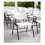 Cadeira Universitária Plástica Prancheta MDF - COR BRANCO - MRPLAST - 34030