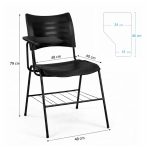 Cadeira Universitária Plástica Prancheta PLÁSTICA - COR PRETO - 54014