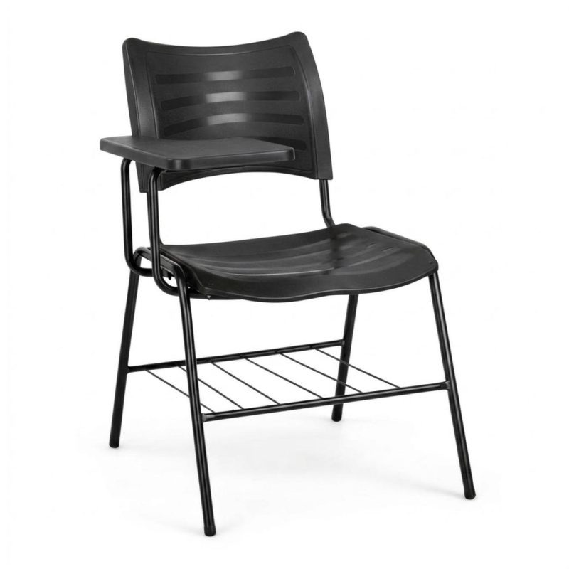 Cadeira Universitária Plástica Prancheta PLÁSTICA - COR PRETO - 54014